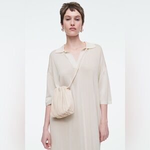 COS Scallop leather mini cross body bag